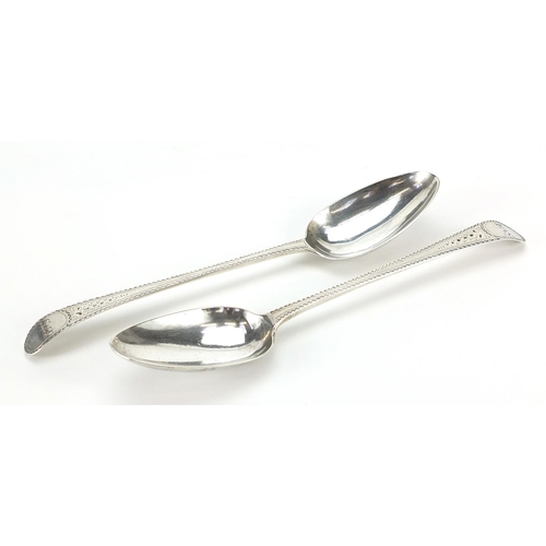 2202 - George Gray, pair of George III silver tablespoons, London 1787, 22cm in length, 102.5g