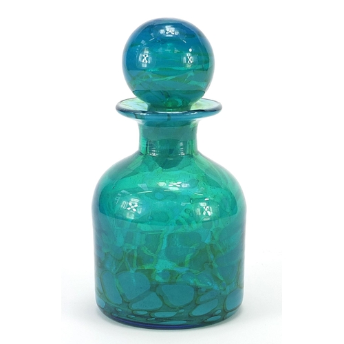 430 - Mdina marble glass scent bottle with stopper, 21cm high