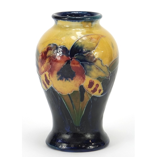 137 - Moorcroft pottery baluster vase hand painted with flowers, 10.5cm high