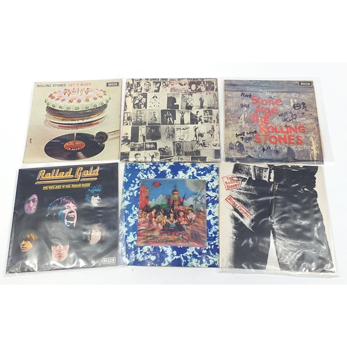 550 - The Rolling Stones vinyl LP's including Their Satanic Majesties Request, Sticky Fingers and Exile on... 