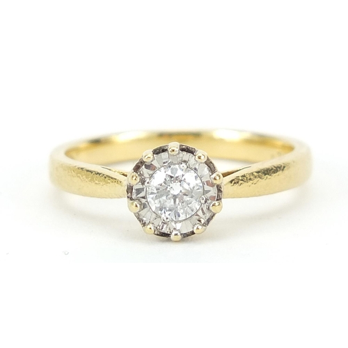 1620 - 18ct gold diamond solitaire ring, the diamond approximately 4.8mm in diameter, marked .30 to the ban... 