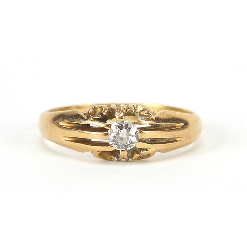 1635 - 18ct gold diamond solitaire ring, the diamond approximately 4mm in diameter, size Q, 3.3g