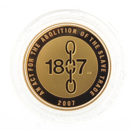 2238 - Elizabeth II 2007 gold two pound coin commemorating the abolition of the slave trade with box and ce... 