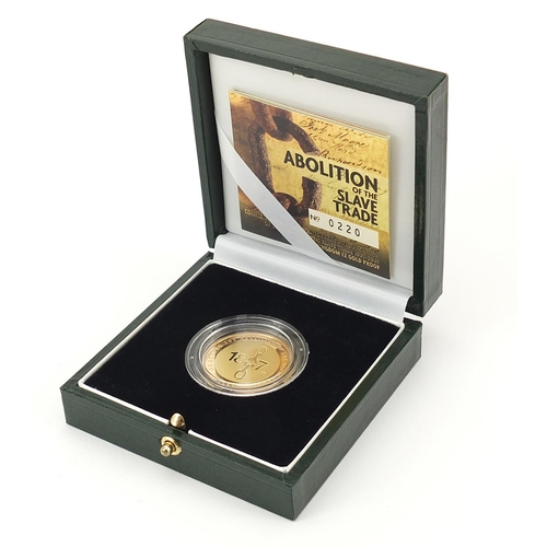 2238 - Elizabeth II 2007 gold two pound coin commemorating the abolition of the slave trade with box and ce... 