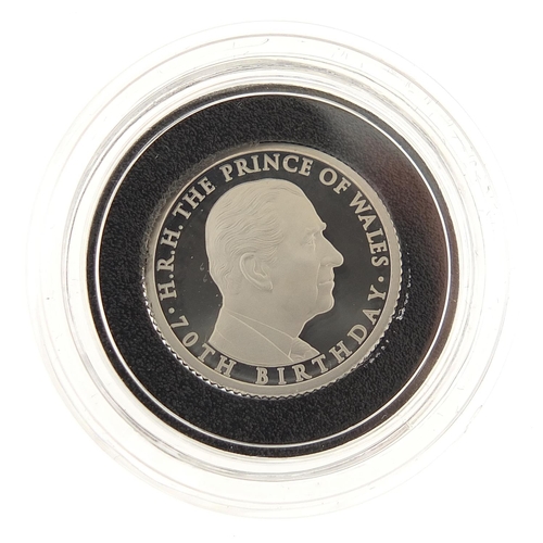 2233 - Queen Elizabeth II 2018 quarter ounce platinum proof coin commemorating the 70th birthday of HRH Pri... 