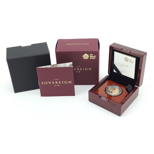 2239 - Elizabeth II 2020 gold proof sovereign with box and certificate numbered 1549