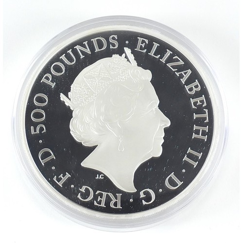 2231 - Elizabeth II 2018 Britannia silver proof one kilo coin with box and certificate numbered 114