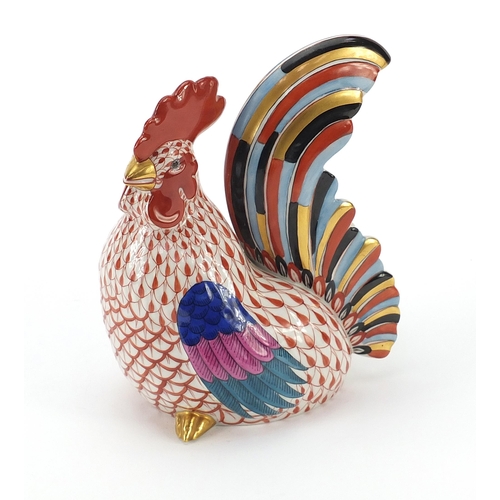 205 - Herend, Hungarian hand painted porcelain cockerel, 15.5cm high