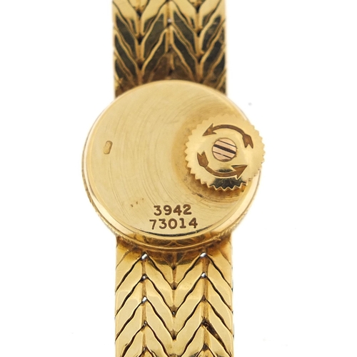 1636 - Piaget, ladies 18ct gold manual wristwatch with 18ct gold strap, housed in a Uhren Christ box, 15mm ... 