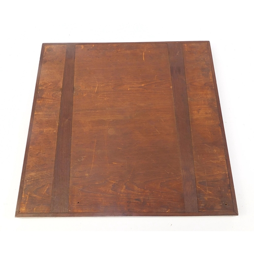 359 - Antique mahogany and boxwood chess board, 45.5cm x 45.5cm