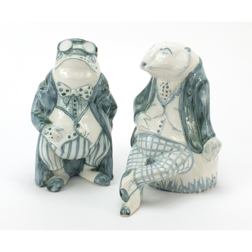 260 - Two Rye pottery animals comprising toad and badger, the largest 19cm high