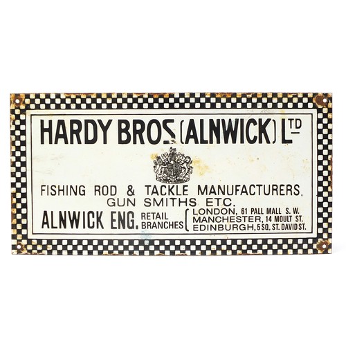 Fishing interest Hardy Bros (Alnwick) Ltd enamel advertising sign 