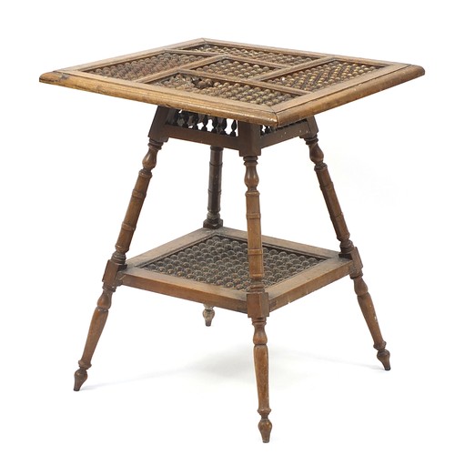 1450A - Moorish design table with under tier, 70cm H x 58cm W x 58cm D