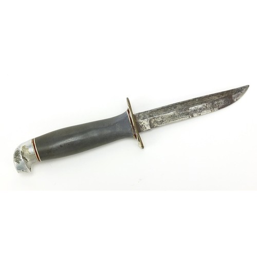 1448 - Finnish military interest fighting knife with steel blade, 19cm in length