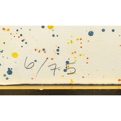 97 - Joe Tilson - Abstract composition, pencil signed mixed media with paint, limited edition 6/75, frame... 