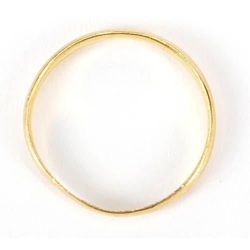 149 - 22ct gold wedding band, size N, 1.9g - this lot is sold without buyer’s premium, the hammer price is... 