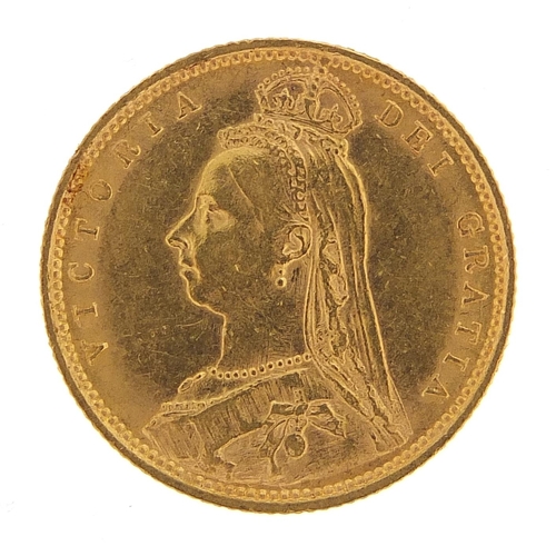 21 - Queen Victoria Jubilee Head 1892 gold shield back half sovereign - this lot is sold without buyer’s ... 