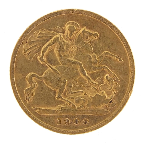 27 - Queen Victoria 1900 gold half sovereign - this lot is sold without buyer’s premium, the hammer price... 