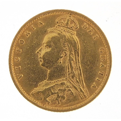 30 - Queen Victoria Jubilee Head 1892 gold shield back half sovereign - this lot is sold without buyer’s ... 