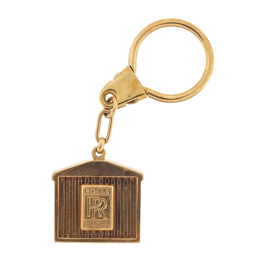 32 - 9ct gold Rolls Royce keyring, Birmingham 1979, 7cm high, 17.9g - this lot is sold without buyer’s pr... 