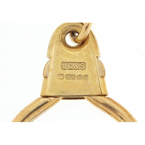 32 - 9ct gold Rolls Royce keyring, Birmingham 1979, 7cm high, 17.9g - this lot is sold without buyer’s pr... 