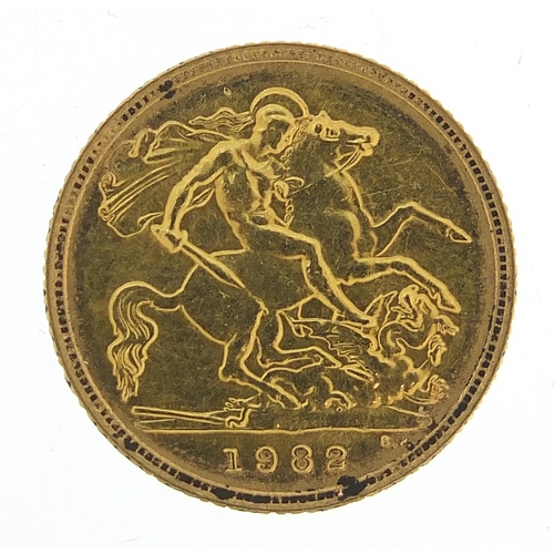 5 - Elizabeth II 1982 gold half sovereign - this lot is sold without buyer’s premium, the hammer price i... 