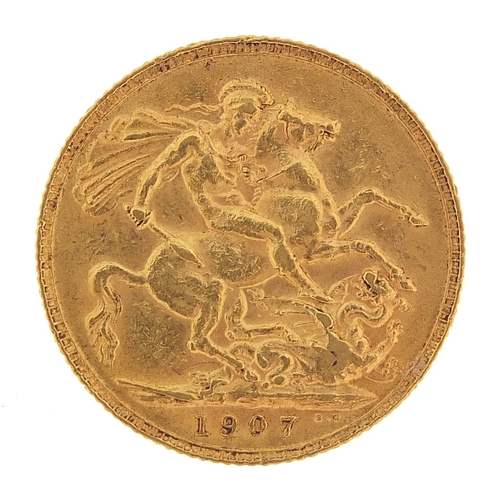 58 - Edward VII 1907 gold sovereign - this lot is sold without buyer’s premium, the hammer price is the p... 