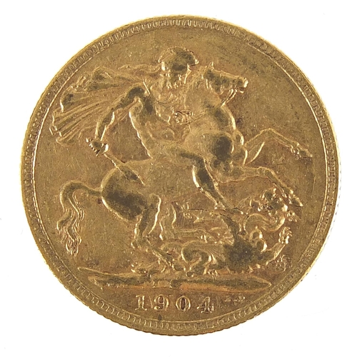 61 - Edward VII 1904 gold sovereign, Sydney mint - this lot is sold without buyer’s premium, the hammer p... 