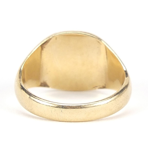 62 - 9ct gold signet ring, size R, 6.1g - this lot is sold without buyer’s premium, the hammer price is t... 