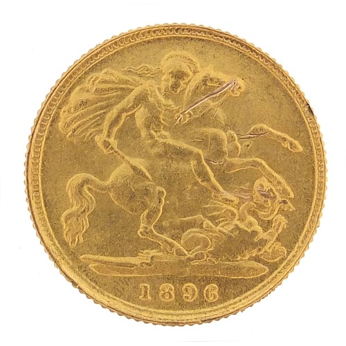 43 - Queen Victoria 1896 gold half sovereign, - this lot is sold without buyer’s premium, the hammer pric... 