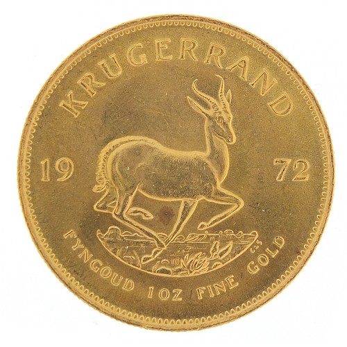 1 - South African 1972 gold krugerrand - this lot is sold without buyer’s premium, the hammer price is t... 