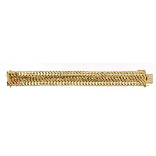 26 - Heavy 18ct gold multi link bracelet, 18cm in length, 53.7g - this lot is sold without buyer’s premiu... 