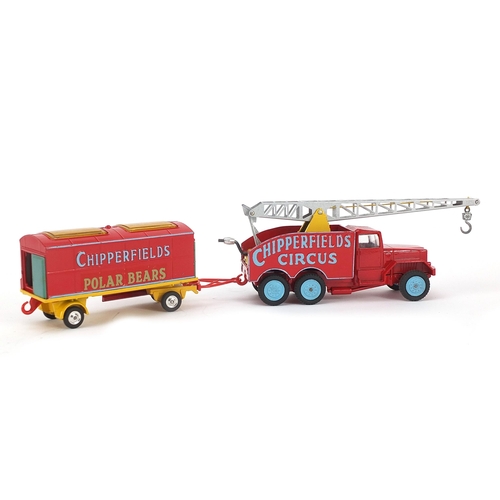 1925 - Corgi Toys Major Chipperfield's Circus crane, truck and cage with box, gift set no 12