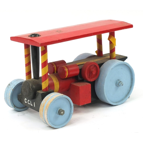 1875 - Vintage hand built model traction engine, 40cm in length