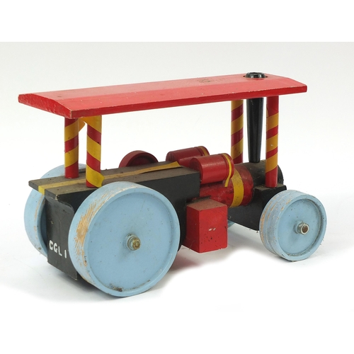 1875 - Vintage hand built model traction engine, 40cm in length