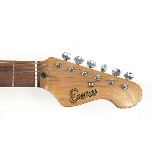 1991 - Encore electric six string guitar, 100cm in length