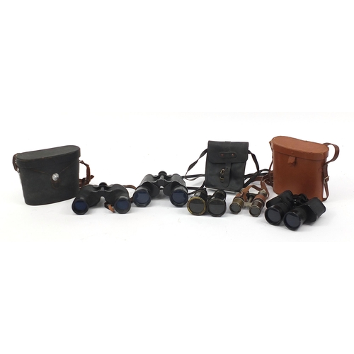 1886 - Five pairs of binoculars including some military interest and Pentax no 4407746