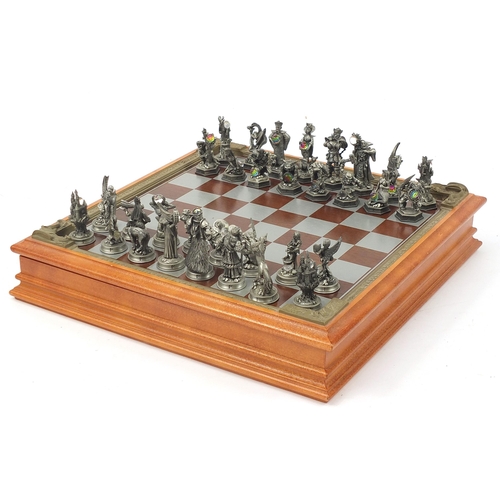 1957 - The Fantasy of the Crystal Good and Evil chess set by Danbury Mint, limited edition no 0624 with cer... 