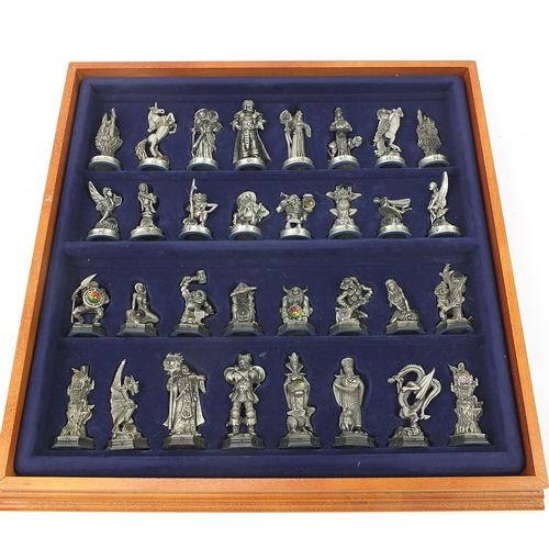 1957 - The Fantasy of the Crystal Good and Evil chess set by Danbury Mint, limited edition no 0624 with cer... 