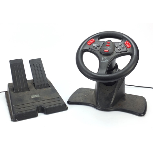 1910 - Playstation 1 steering wheel with foot pedals, model V3