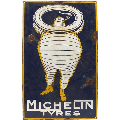 241 - Motoring interest Michelin Tyres enamel advertising sign, 90cm x 57cm