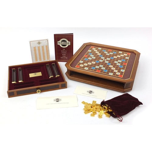 1956 - Collector's Edition Scrabble board game with accessories, 9.5cm H x 47.5cm W x 47.5cm D