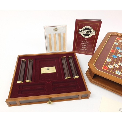 1956 - Collector's Edition Scrabble board game with accessories, 9.5cm H x 47.5cm W x 47.5cm D