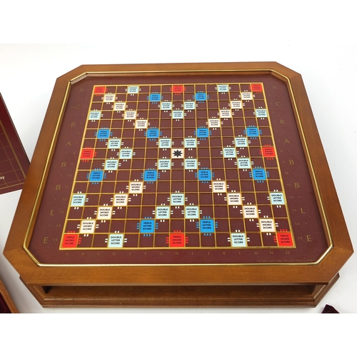 1956 - Collector's Edition Scrabble board game with accessories, 9.5cm H x 47.5cm W x 47.5cm D