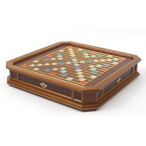 1956 - Collector's Edition Scrabble board game with accessories, 9.5cm H x 47.5cm W x 47.5cm D