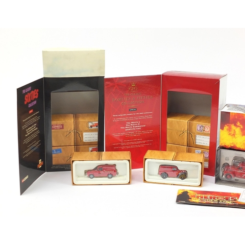 1982 - Three Corgi diecast model gift sets comprising Heros Under Fire, Royal Mail CP99145 and Royal Mail C... 