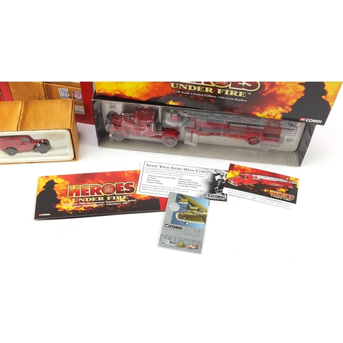 1982 - Three Corgi diecast model gift sets comprising Heros Under Fire, Royal Mail CP99145 and Royal Mail C... 