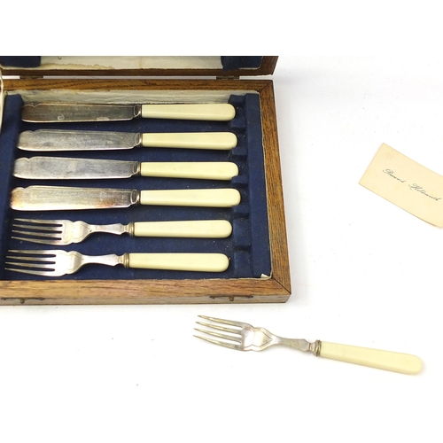 1908 - Four cutlery canteens with a selection of silver plated cutlery including one Art Deco