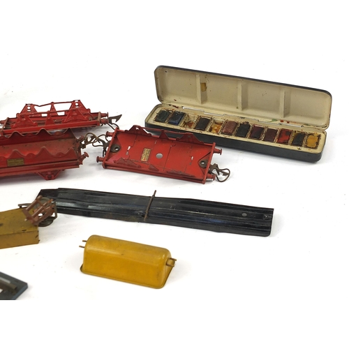 1949 - Vintage toys including Hornby 0 gauge model railway accessories, Astra 0 gauge traffic signal and se... 