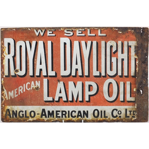 250 - Royal Daylight American Lamp Oil enamel advertising sign, 57cm x 36cm